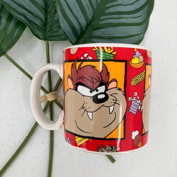 Vintage Sakura Warner Bros 1994 Looney Tunes Taz Tasmanian Devil Coffee Mug Cup - Picture 1 of 6